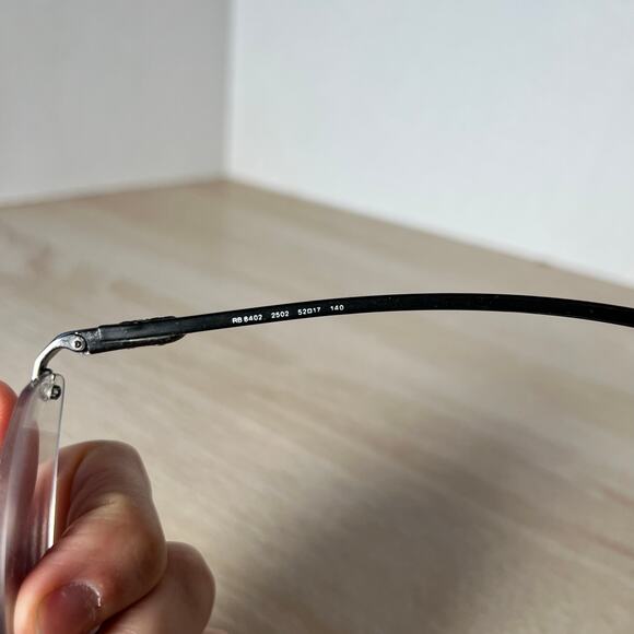 Ray-Ban RB8402 2502 Eyeglasses Rimless Carbon Fiber Black Frames 52-17-140 - Picture 10 of 11